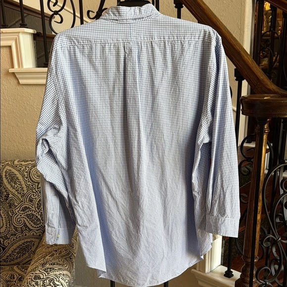 POLO RALPH LAUREN Men’s Blue and White Checkered Shirt, 18 34/35 - Picture 3 of 11